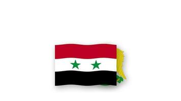 Syria animated video raising the flag and Emblem, introduction of the name country high Resolution.