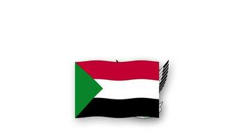 Sudan animiert Video erziehen das Flagge und Emblem, Einführung von das Name Land hoch Auflösung.