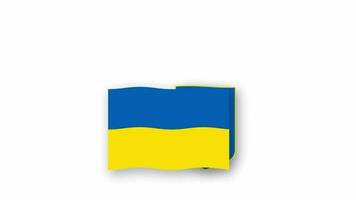 Ucrania animado vídeo levantamiento el bandera y emblema, Introducción de el nombre país alto resolución. video