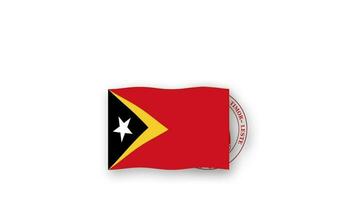 East Timor animated video raising the flag and Emblem, introduction of the name country high Resolution.