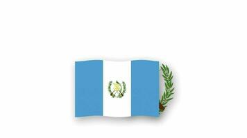 Guatemala animado vídeo levantamiento el bandera y emblema, Introducción de el nombre país alto resolución. video