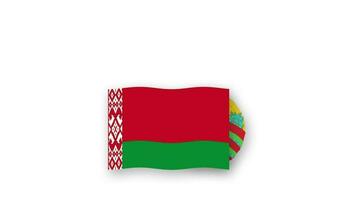 Vitryssland animerad video höjning de flagga och emblem, introduktion av de namn Land hög upplösning.