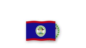 Belize animated video raising the flag and Emblem, introduction of the name country high Resolution.