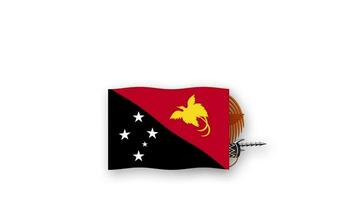 Papua New Guinea animated video raising the flag and Emblem, introduction of the name country high Resolution.