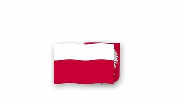 Poland animated video raising the flag and Emblem, introduction of the name country high Resolution.