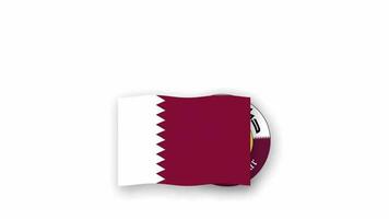 Qatar animated video raising the flag and Emblem, introduction of the name country high Resolution.