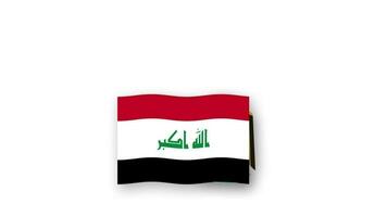 Irak geanimeerd video verhogen de vlag en embleem, invoering van de naam land hoog oplossing.