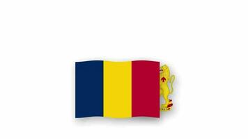 Chad animated video raising the flag and Emblem, introduction of the name country high Resolution.