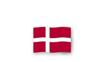 Denmark animated video raising the flag and Emblem, introduction of the name country high Resolution.