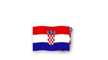 Croatia animated video raising the flag and Emblem, introduction of the name country high Resolution.