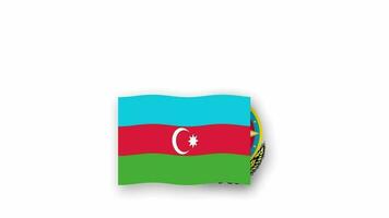 azerbaiyán animado vídeo levantamiento el bandera y emblema, Introducción de el nombre país alto resolución. video