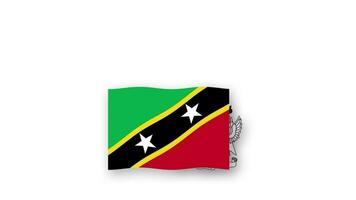 helgon kitts och nevis animerad video höjning de flagga och emblem, introduktion av de namn Land hög upplösning.