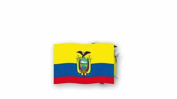Ecuador animado vídeo levantamiento el bandera y emblema, Introducción de el nombre país alto resolución. video