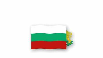 Bulgaria animado vídeo levantamiento el bandera y emblema, Introducción de el nombre país alto resolución. video