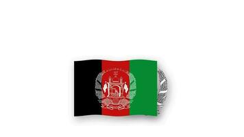 Afghanistan animated video raising the flag and Emblem, introduction of the name country high Resolution.