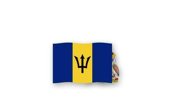 barbados animado vídeo levantamiento el bandera y emblema, Introducción de el nombre país alto resolución. video