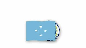 federerad stater av micronesia animerad video höjning de flagga och emblem, introduktion av de namn Land hög upplösning.