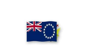 Cook Islands animated video raising the flag and Emblem, introduction of the name country high Resolution.