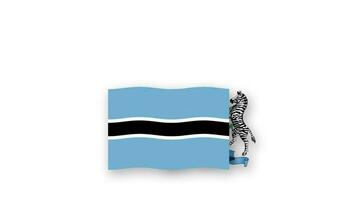 Botswana animated video raising the flag and Emblem, introduction of the name country high Resolution.