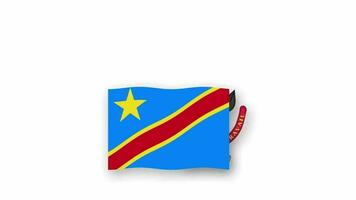 démocratique république de Congo Animé vidéo élevage le drapeau et emblème, introduction de le Nom pays haute résolution. video