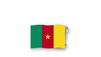 cameroon animerad video höjning de flagga och emblem, introduktion av de namn Land hög upplösning.