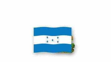 honduras animerad video höjning de flagga och emblem, introduktion av de namn Land hög upplösning.