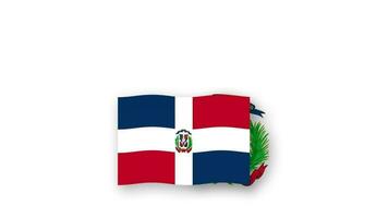 Dominican Republic animated video raising the flag and Emblem, introduction of the name country high Resolution.