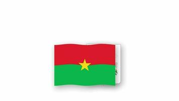 burkina faso Animé vidéo élevage le drapeau et emblème, introduction de le Nom pays haute résolution. video