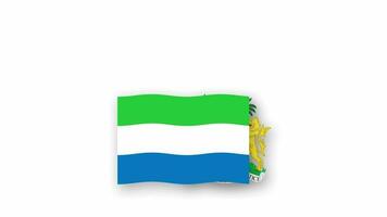 sierra leone Animé vidéo élevage le drapeau et emblème, introduction de le Nom pays haute résolution. video