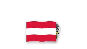 Österreich animiert Video erziehen das Flagge und Emblem, Einführung von das Name Land hoch Auflösung.