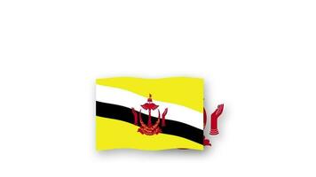 brunei animiert Video erziehen das Flagge und Emblem, Einführung von das Name Land hoch Auflösung.