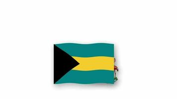 bahamas animado vídeo levantando a bandeira e emblema, introdução do a nome país Alto resolução. video