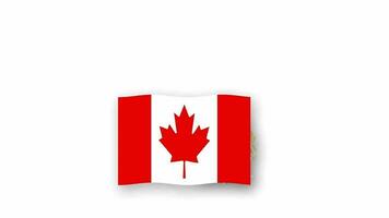 Canada animated video raising the flag and Emblem, introduction of the name country high Resolution.