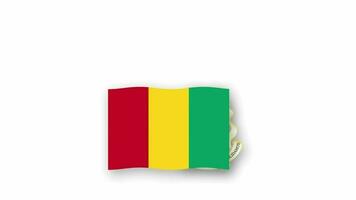 Guinea geanimeerd video verhogen de vlag en embleem, invoering van de naam land hoog oplossing.