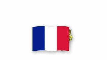 France animated video raising the flag and Emblem, introduction of the name country high Resolution.