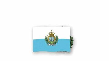 san marino animado vídeo levantamiento el bandera y emblema, Introducción de el nombre país alto resolución. video