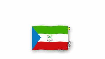 Equatorial Guinea animated video raising the flag and Emblem, introduction of the name country high Resolution.