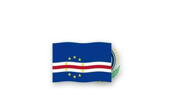 Cape Verde animated video raising the flag and Emblem, introduction of the name country high Resolution.