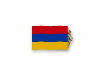 Armenië geanimeerd video verhogen de vlag en embleem, invoering van de naam land hoog oplossing.