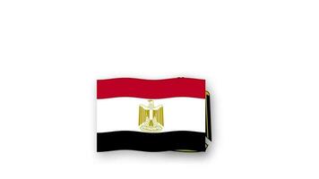 Egypt animated video raising the flag and Emblem, introduction of the name country high Resolution.