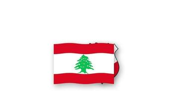 Líbano animado vídeo levantamiento el bandera y emblema, Introducción de el nombre país alto resolución. video