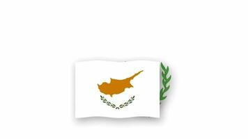 Cyprus animated video raising the flag and Emblem, introduction of the name country high Resolution.