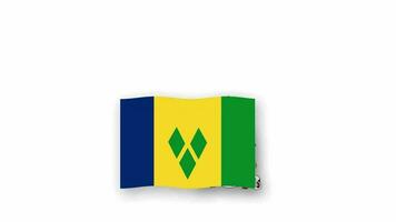 Heilige Vincent und das Grenadinen animiert Video erziehen das Flagge und Emblem, Einführung von das Name Land hoch Auflösung.