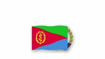 Eritrea animated video raising the flag and Emblem, introduction of the name country high Resolution.