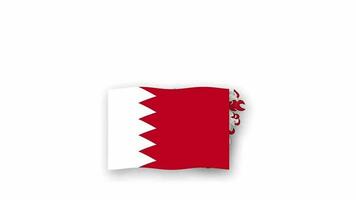 bahrain animerad video höjning de flagga och emblem, introduktion av de namn Land hög upplösning.