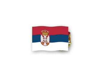 serbia animado vídeo levantamiento el bandera y emblema, Introducción de el nombre país alto resolución. video