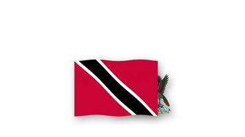 Trinidad en Tobago geanimeerd video verhogen de vlag en embleem, invoering van de naam land hoog oplossing.