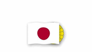 Japon Animé vidéo élevage le drapeau et emblème, introduction de le Nom pays haute résolution. video