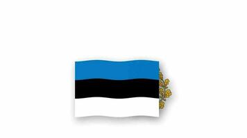 Estonia animated video raising the flag and Emblem, introduction of the name country high Resolution.