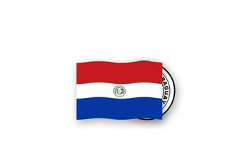 paraguay animado vídeo levantamiento el bandera y emblema, Introducción de el nombre país alto resolución. video